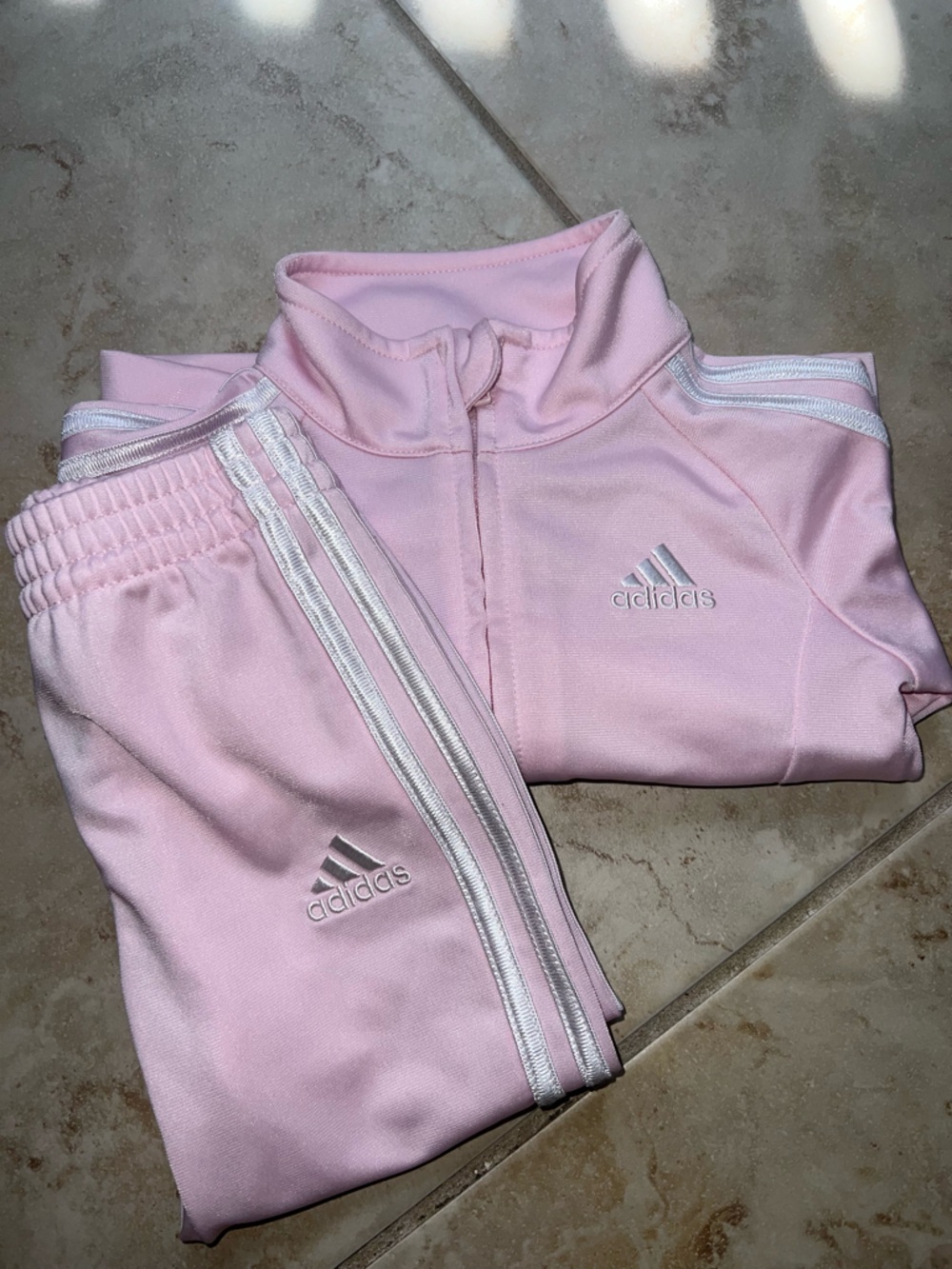 ‼️NWOT: Adidas Pink Zip Track Suit For Baby - 12M